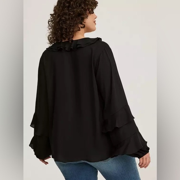 Tie-Front Ruffle Top - Picture 2 of 6